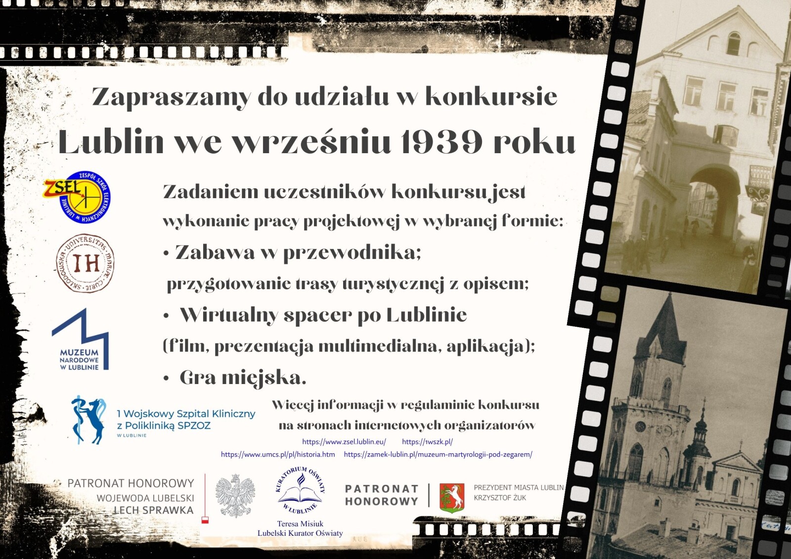 plakat informacyjny o konkursie Lublin we wrześniu 1939 roku